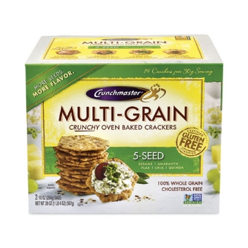 Picture of 5-Seed Multi-Grain Crunchy Oven Baked Crackers, Whole Wheat, 10 Oz Bag, 2 Bags/box, Ships In 1-3 Business Days