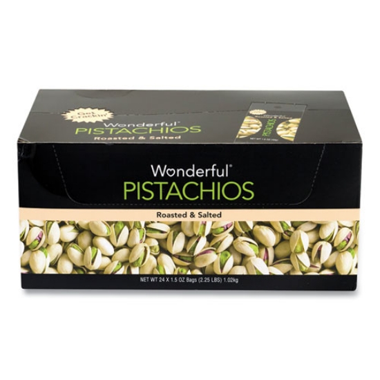 Picture of Roasted And Salted Pistachios, 1.5 Oz Bag, 24/pack, Ships In 1-3 Business Days