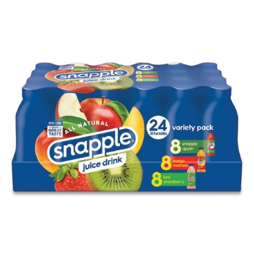 Picture of Juice Drink Variety Pack, Snapple Apple, Kiwi Strawberry, Mango Madness, 20 oz Bottle, 24/Carton, Ships in 1-3 Business Days