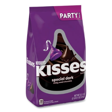 Picture of Kisses Special Dark Chocolate Candy, Party Pack, 32.1 Oz Bag, Ships In 1-3 Business Days