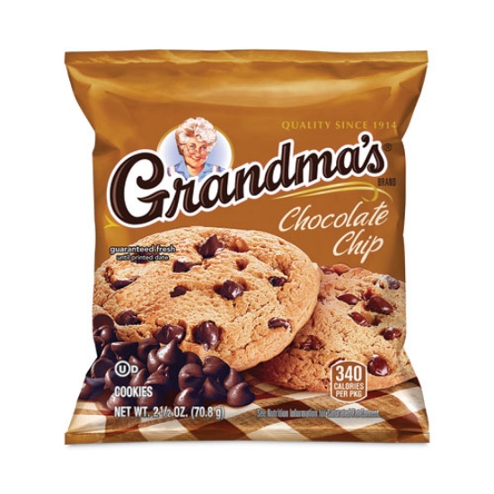 Picture of Homestyle Chocolate Chip Cookies, 2.5 Oz Pack, 2 Cookies/pack, 60 Packs/carton, Ships In 1-3 Business Days