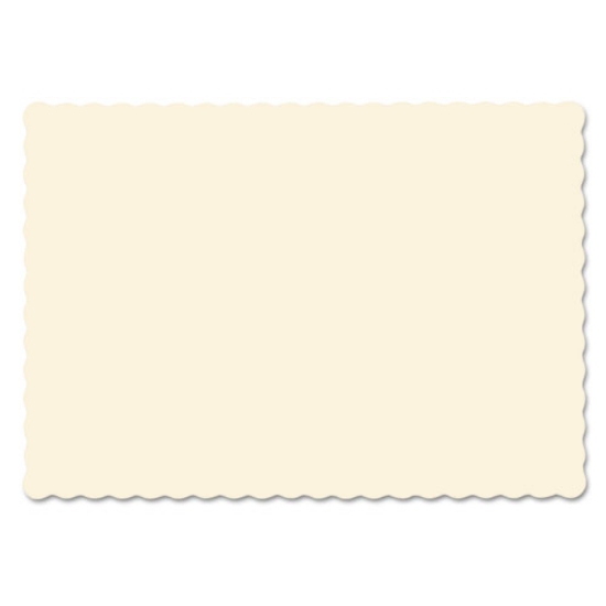 Picture of Solid Color Scalloped Edge Placemats, 9.5 X 13.5, Ecru, 1000/carton