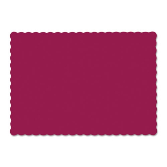 Picture of Solid Color Scalloped Edge Placemats, 9.5 X 13.5, Burgundy, 1,000/carton