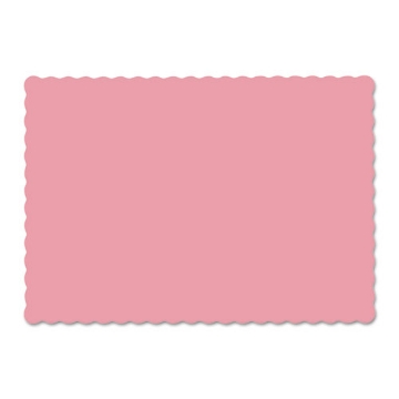 Picture of Solid Color Scalloped Edge Placemats, 9.5 X 13.5, Dusty Rose, 1000/carton