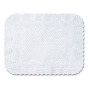 Picture of scalloped edge traymat, bond paper, 12.75 x 16.5, white, 1,000/carton