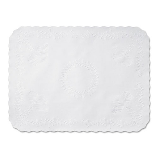 Picture of Anniversary Embossed Scalloped Edge Tray Mat, 14 X 19, White, 1,000/carton