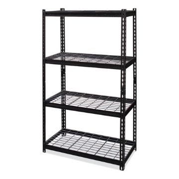 Picture of Iron Horse 2300 Wire Deck Shelving, Four-Shelf, 36w x 18d x 60h, Black, Ships in 4-6 Business Days