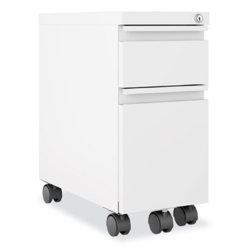 Picture of Zip Mobile Pedestal File, 2 Drawer, Box/File, Legal/Letter, White, 10 x 19.88 x 21.75, Ships in 4-6 Business Days