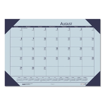 Picture of EcoTones Recycled Academic Desk Pad Calendar, 18.5 x 13, Orchid Sheets, Cordovan Corners, 12-Month (Aug-July): 2023-2024