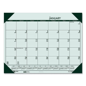 Picture of EcoTones Recycled Monthly Desk Pad Calendar, 22 x 17, Green-Tint/Woodland Green Sheets/Corners, 12-Month (Jan to Dec): 2024