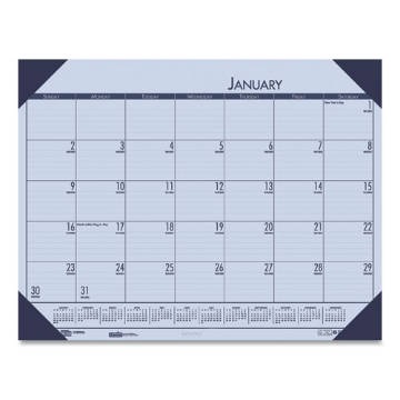 Picture of EcoTones Recycled Monthly Desk Pad Calendar, 22 x 17, Sunset Orchid Sheets, Cordovan Corners, 12-Month (Jan to Dec): 2024