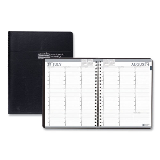 Picture of Recycled Professional Weekly Planner, 15-Minute Appts, 11 x 8.5, Black Wirebound Soft Cover, 12-Month (Aug-July): 2023-2024