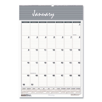 Picture of Bar Harbor Recycled Wirebound Monthly Wall Calendar, 8.5 x 11, White/Blue/Gray Sheets, 12-Month (Jan-Dec): 2024