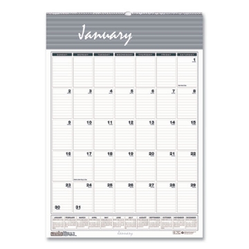 Picture of Bar Harbor Recycled Wirebound Monthly Wall Calendar, 22 x 31.25, White/Blue/Gray Sheets, 12-Month (Jan-Dec): 2024