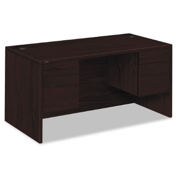 Picture of 10500 Series Double 3/4-Height Pedestal Desk, Left and Right: Box/File, 60" x 30" x 29.5", Mahogany