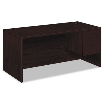 Picture of 10500 Series "l" Workstation Right Pedestal Desk, 66" X 30" X 29.5", Mahogany