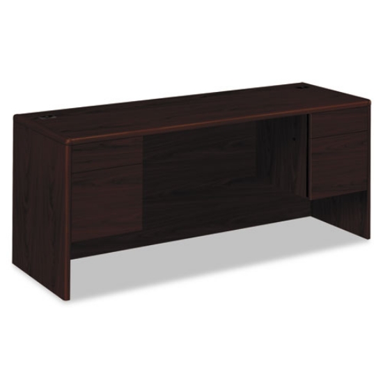 Picture of 10700 Kneespace Credenza, 3/4 Height Pedestals, 72w X 24d X 29.5h, Mahogany