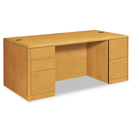 Picture of 10700 Series Double Pedestal Desk With Full-Height Pedestals, 72" X 36" X 29.5", Harvest