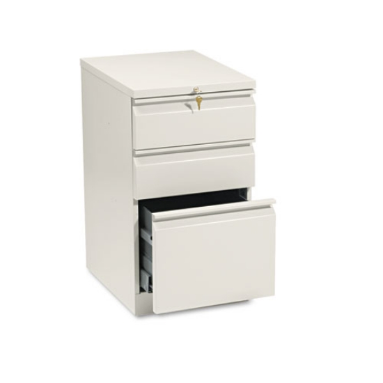 Picture of Brigade Mobile Pedestal With Pencil Tray Insert, Left Or Right, 3-Drawers: Box/box/file, Letter, Putty, 15" X 19.88" X 28"