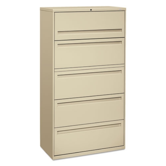 Picture of Brigade 700 Series Lateral File, 4 Legal/letter-Size File Drawers, 1 File Shelf, 1 Post Shelf, Putty, 36" X 18" X 64.25"