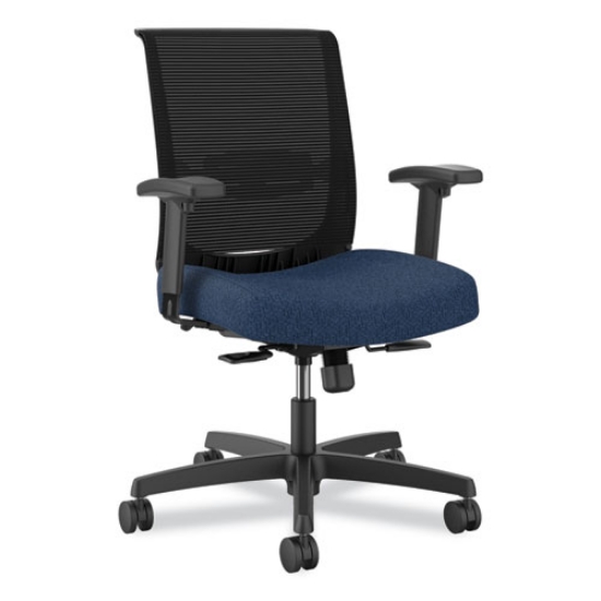 Picture of Convergence Mid-Back Task Chair, Up to 275lb, 16.5" to 21" Seat Ht, Navy Seat, Black Back/Frame, Ships in 7-10 Bus Days