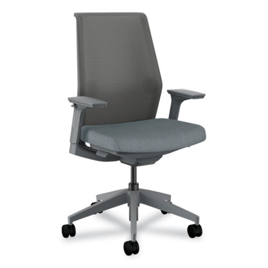 Picture of Cipher Mesh Back Task Chair, Supports 300 lb, 15" to 20" Seat Height, Basalt Seat, Charcoal Back, Charcoal Base
