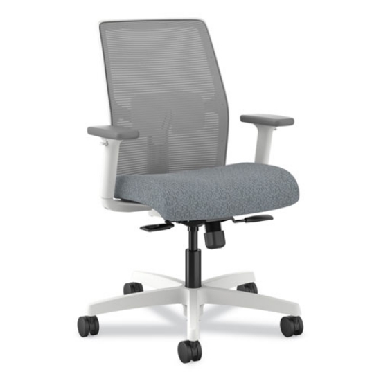 Picture of Ignition 2.0 Mid-Back Mesh Task Chair, Posture Lock, Up to 300lb, Basalt Seat, Fog Back/White Base, Ships in 7-10 Bus Days