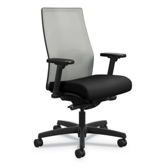 Picture of Ignition 2.0 4-Way Stretch Mid-Back Mesh Task Chair, Adjustable Lumbar Support, Black Seat, Fog Back, Black Base