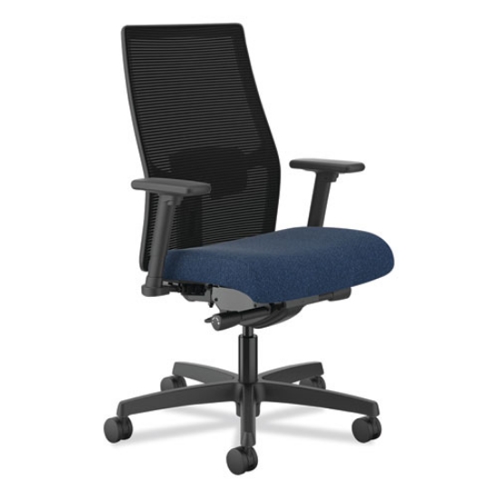 Picture of Ignition 2.0 4-Way Stretch Mid-Black Mesh Task Chair, Supports 300 lb, 17" to 21" Seat Ht, Navy/Black, Ships in 7-10 Bus Days