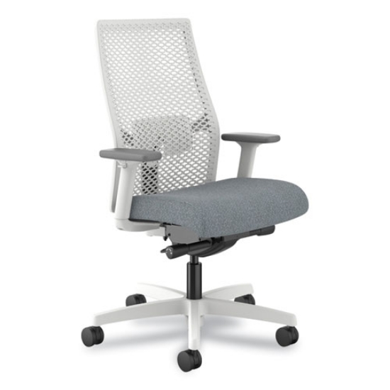 Picture of Ignition 2.0 Reactiv Mid-Back Task Chair, 17.25" to 21.75" Seat Height, Basalt Fabric Seat, White Back,Ships in 7-10 Bus Days