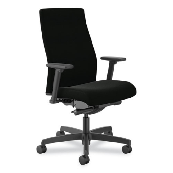 Picture of Ignition 2.0 Upholstered Mid-Back Task Chair, 17" to 21.5" Seat Height, Black Fabric Seat/Back, Ships in 7-10 Business Days