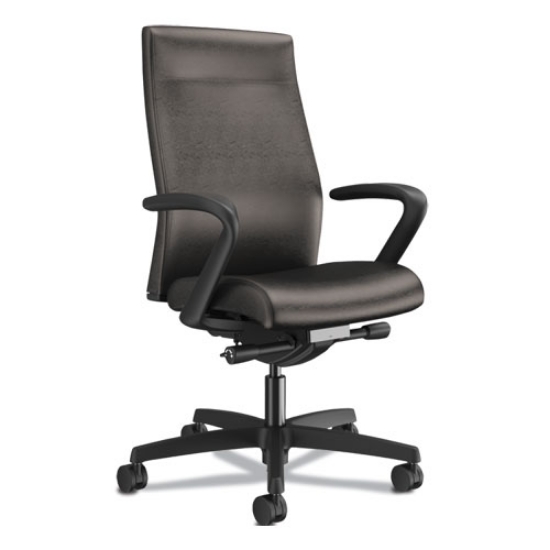 Picture of Ignition 2.0 Upholstered Mid-Back Task Chair, 17" to 22" Seat Height, Black Fabric Seat/Back, Black Base
