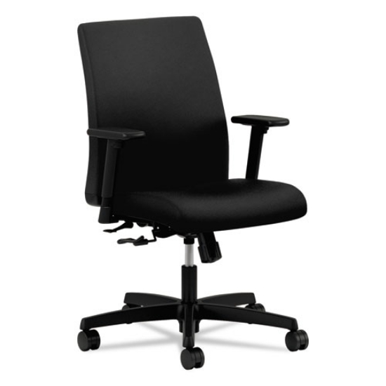 Picture of Ignition Series Fabric Low-Back Task Chair, Supports Up To 300 Lb, 17" To 21.5" Seat Height, Black