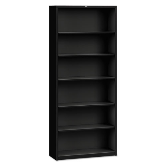 Picture of Metal Bookcase, Six-Shelf, 34.5w x 12.63d x 81.13h, Black