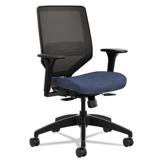 Picture of Solve Series Mesh Back Task Chair, Supports Up To 300 Lb, 16" To 22" Seat Height, Midnight Seat, Black Back/base