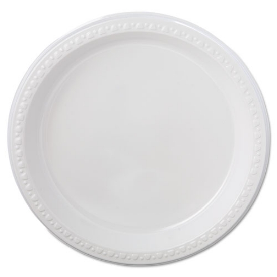 Picture of Heavyweight Plastic Plates, 9" Dia, White, 125/pack, 4 Packs/carton