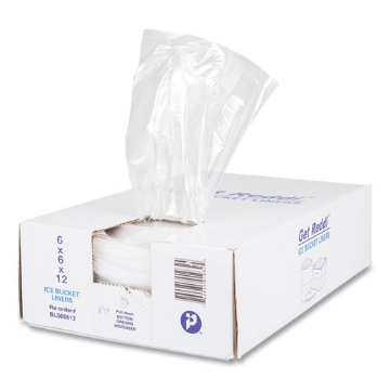 Picture of Ice Bucket Liner Bags, 3 Qt, 0.5 Mil, 6" X 12", Clear, 1,000/carton