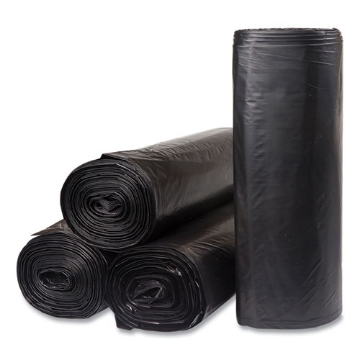 Picture of Low-Density Commercial Can Liners, Coreless Interleaved Roll, 45 gal, 1.2mil, 40" x 46", Black, 10 Bags/Roll, 10 Rolls/Carton