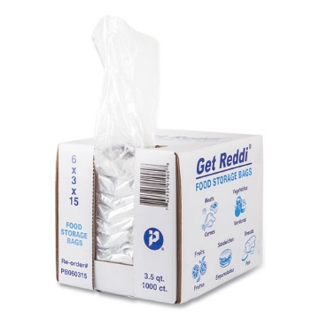 Picture of Food Bags, 3.5 Qt, 0.68 Mil, 6" X 15", Clear, 1,000/carton
