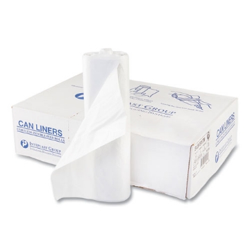 Picture of High-Density Commercial Can Liners, 60 gal, 17 mic, 43" x 48", Clear, 25 Bags/Roll, 8 Interleaved Rolls/Carton