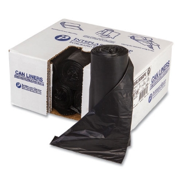 Picture of Low-Density Commercial Can Liners, Coreless Interleaved Roll, 30 gal, 0.9 mil, 30" x 36", Black, 25 Bags/Roll, 8 Rolls/Carton