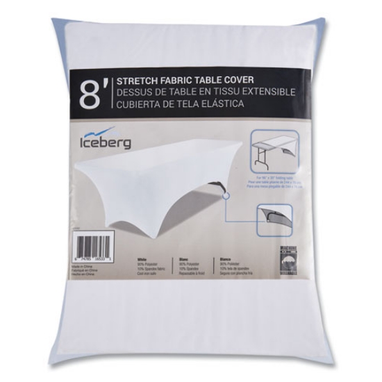 Picture of iGear Fabric Table Cover, Polyester, 30 x 96, White