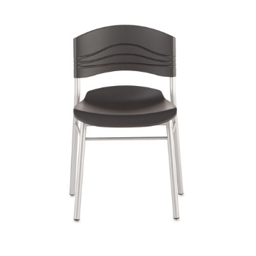 Picture of CafeWorks Chair, Supports Up to 225 lb, 18" Seat Height, Graphite Seat/Back, Silver Base, 2/Carton