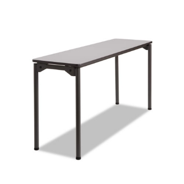 Picture of Maxx Legroom Wood Folding Table, Rectangular, 60" x 18" x 29.5", Gray/Charcoal