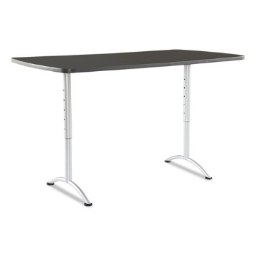 Picture of ARC Adjustable-Height Table, Rectangular, 36" x 72" x 30" to 42", Graphite Top, Silver Base