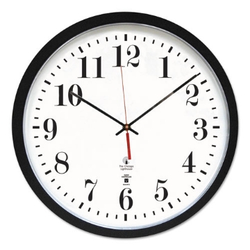 Picture of Black Atomic Contemporary Clock, 16.5" Overall Diameter, Black Case, 1 Aa (sold Separately)