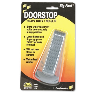 Picture of Big Foot Doorstop, No Slip Rubber Wedge, 2.25w X 4.75d X 1.25h, Gray