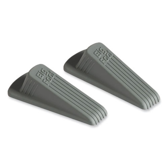 Picture of Big Foot Doorstop, No Slip Rubber Wedge, 2.25w X 4.75d X 1.25h, Gray, 2/pack