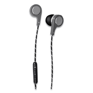 Picture of Bass 13 Metallic Earbuds With Microphone, 4 Ft Cord, Silver