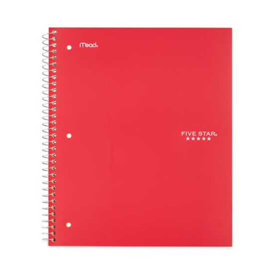 Picture of Wirebound Notebook with Two Pockets, 1-Subject, Wide/Legal Rule, Red Cover, (100) 10.5" x 8" Sheets